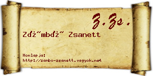 Zámbó Zsanett névjegykártya